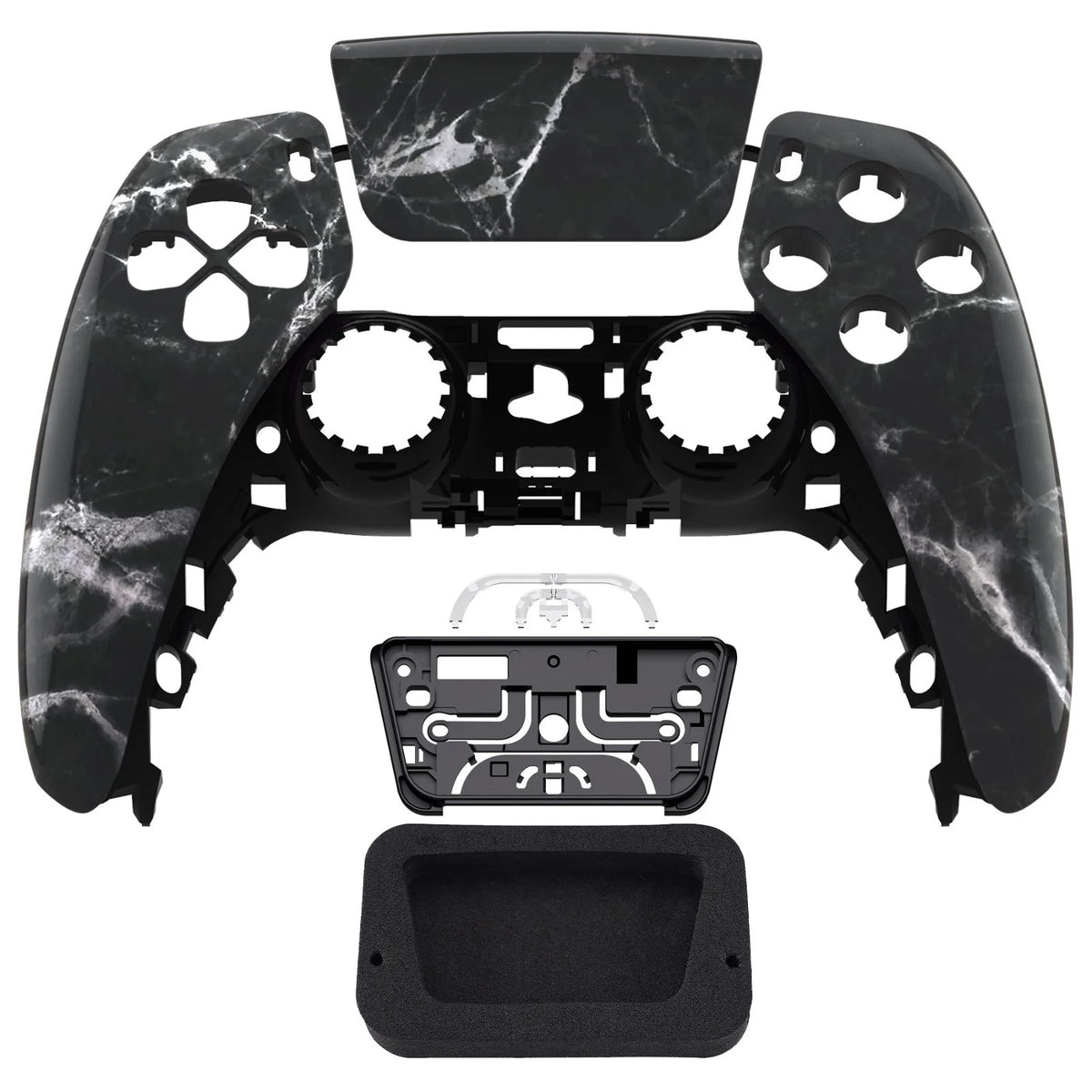 Glossy Black White Marble Front Shell with touchpad
