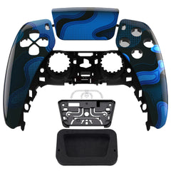 Glossy Blue Black Camouflage Front Shell with touchpad