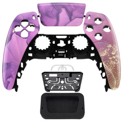 Glossy Cosmic Purple Gold Marble Front Shell with touchpad